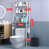 Metal Over-The-Toilet Storage Rack with Towel Hooks & Paper Holder – Space-Saving Bathroom Organizer