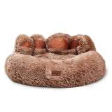 Cozy Paw-Shaped Fluffy Dog Bed – Deep Sleep Cushion for Dogs & Cats (Warm, Anti-Slip, Extra Plush)