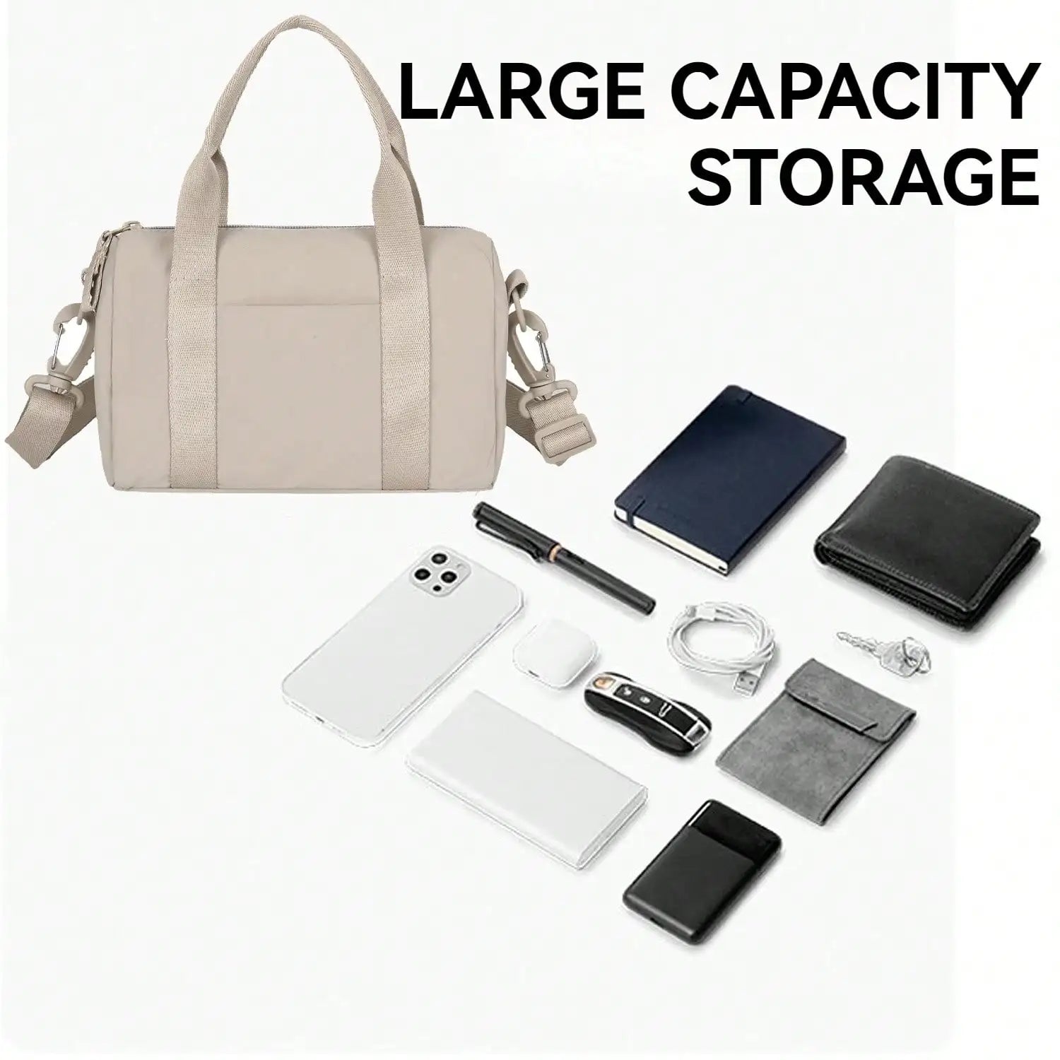 Women’s small square tote bag – large-capacity waterproof handbag with compartments, cute fashionable shoulder or hand carry bag