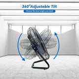 20-Inch High Velocity Industrial Floor Fan – Heavy Duty Metal Cradle Fan with 3 Speeds & 360° Tilt for Warehouse, Workshop & Home