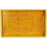 Bamboo Wooden Serving Tray With Handles – Tea, Breakfast & Bar Tray