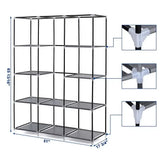 67″ Portable Closet Organizer – Wardrobe Storage Organizer with 10 Shelves, Quick & Easy to Assemble (Gray)