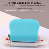 6-Hole Handheld Paper Punch – Metal Hole Puncher for A4, A5 & B5 Notebooks (5-Sheet Capacity)