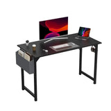 1- Product Title: Sleek Compact Computer Desk with Side Storage Bag & Headphone Hook