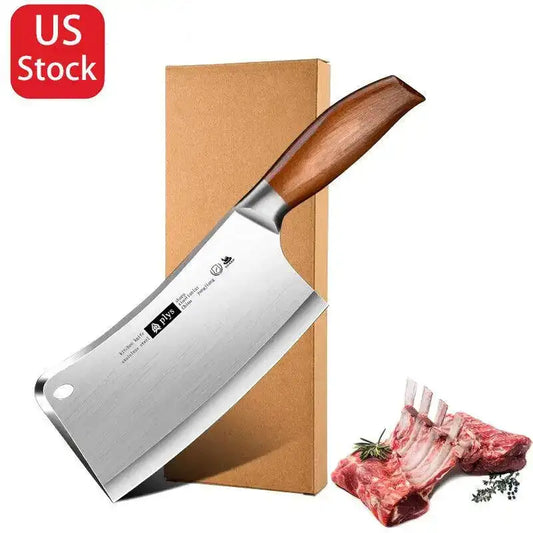 Forged Heavy-Duty Chef & Butcher Cleaver – Bone-Splitting Kitchen Knife for Home & Commercial Use 🔪