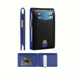 Men’s Minimalist Slim Leather Wallet – RFID Blocking Bifold with Money Clip for Front Pocket Carry