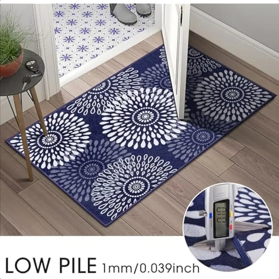 Washable Entryway Rug 2x3 – Ultra-Thin Foldable Non-Slip Runner Carpet for Kitchen, Bedroom & Bathroom
