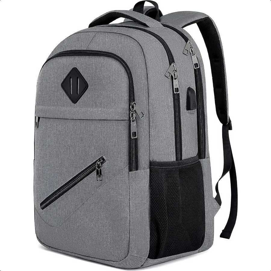 Unisex 15.6" School Laptop Backpack – USB Charging Water-Resistant Bookbag for Teen Boys & Girls | Men & Women Student Daypack