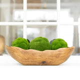 Indoor Decorative Dough Bowl – Hand-Carved Paulownia Wood Centerpiece | Rustic Tabletop Home Décor Accent