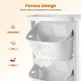 3-Tier Rolling Laundry Basket with 4 Wheels – Large Capacity Dirty Clothes Sorter & Organiser