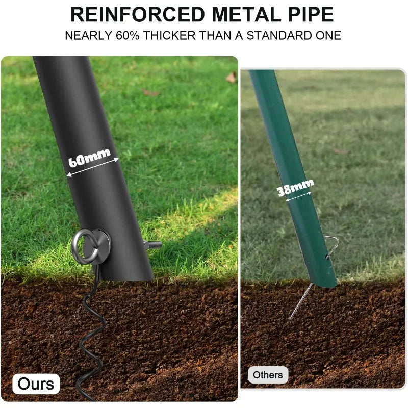 600 lbs Heavy-Duty Swing Set – Metal A-Frame Outdoor Swing with 1 Platform Swing & 2 Belt Swings | Backyard Playground for Kids & Adults