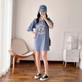 Women’s Cotton Maternity Dress – Loose Summer Pregnancy Outfit with Nursing Access, Casual Breastfeeding Clothes