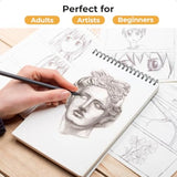 Ohuhu 9×12″ Tear-Resistant Bamboo Fiber Sketch Book – Spiral Bound Drawing Pad (100 Sheets)