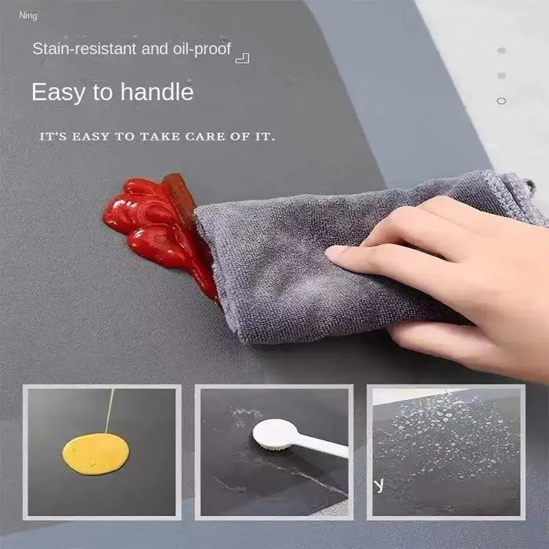 Adjustable Diatomaceous Earth Absorbent Pad – Anti-Slip Decorative Mat for Kitchen, Bathroom & Whole House