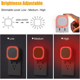 2-Pack Plug-in Dimmable Red Night Light – Auto Dusk-to-Dawn Sensor LED Lamps with Soft Glow for Baby Room, Bathroom & Bedroom