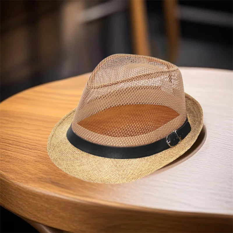 Men’s Classic Straw Panama Hat – Wide Brim Lightweight Sun Hat with Breathable Design for Summer & Beach Vacations