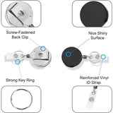 🔑 4-Pack Heavy Duty Retractable Badge Reels – Metal ID Card Holders with Clip & Key Ring for Work, School & Events