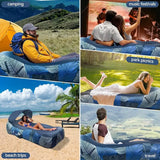 GEERTOP Portable Inflatable Canopy Air Lounger – Waterproof Air Sofa with Sun-Shade Cover for Camping, Beach, Backyard