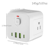 4-Sided Power Socket Extension – Practical & Portable Multi-Plug Adapter with USB Ports, Space-Saving Power Strip for Home & Travel