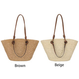 Women Woven Tote Bag – Large Capacity Wicker Beach Shoulder Bag for Summer Travel & Casual Chic