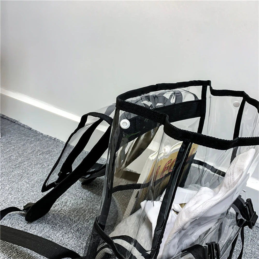 Transparent PVC Laptop Backpack – Waterproof Clear College Rucksack with Large Capacity for Women & Men