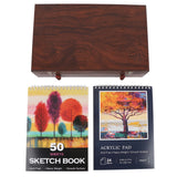 142-Piece Ultimate Wooden Art Set – 24 Colored Pencils, 24 Oil Pastels, 60 Crayons & Watercolor Kit 🎨