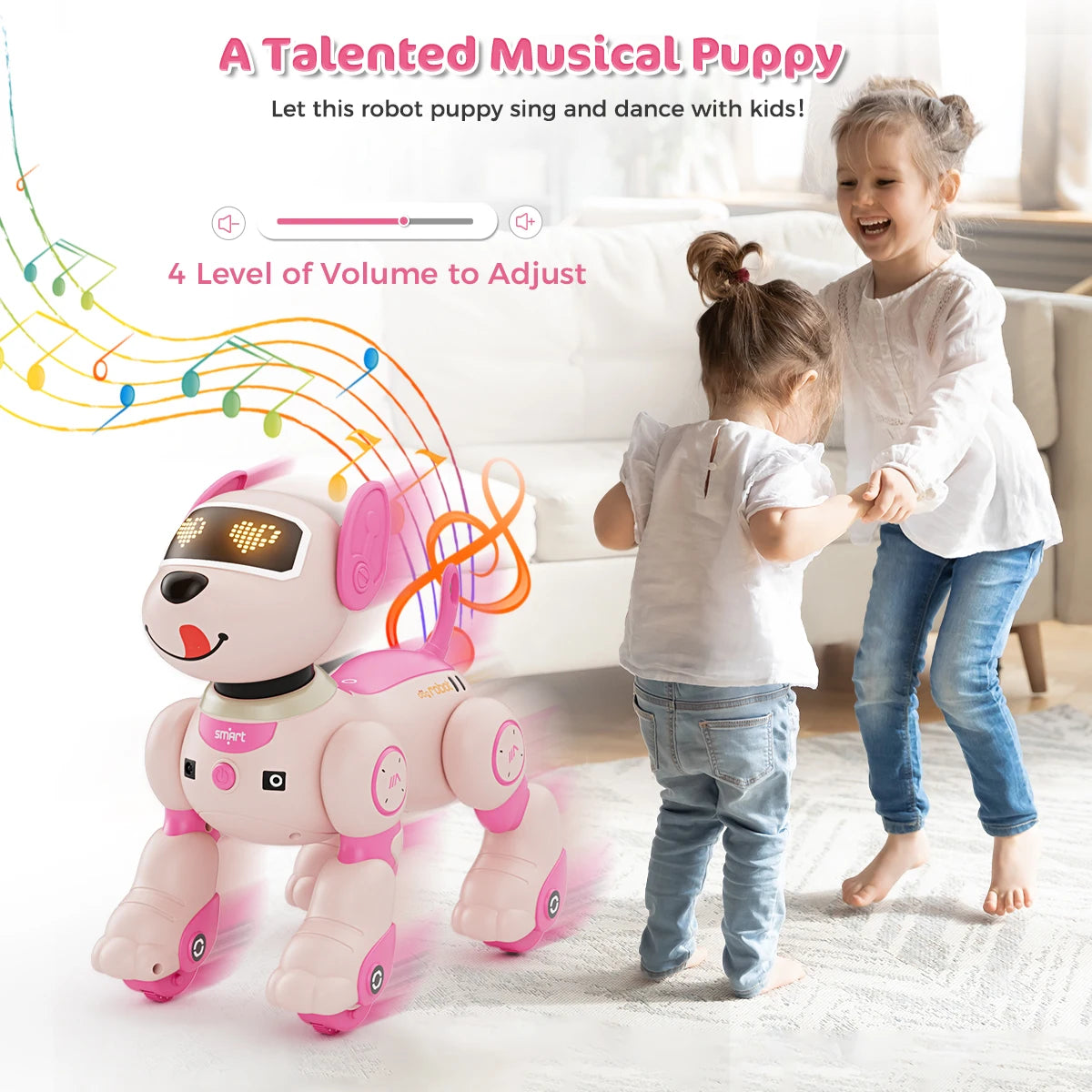 VATOS Robot Dog Toy – Interactive Voice & Remote Control Puppy with Touch Sensors, 20+ Modes, Fun Pet Toy for Kids