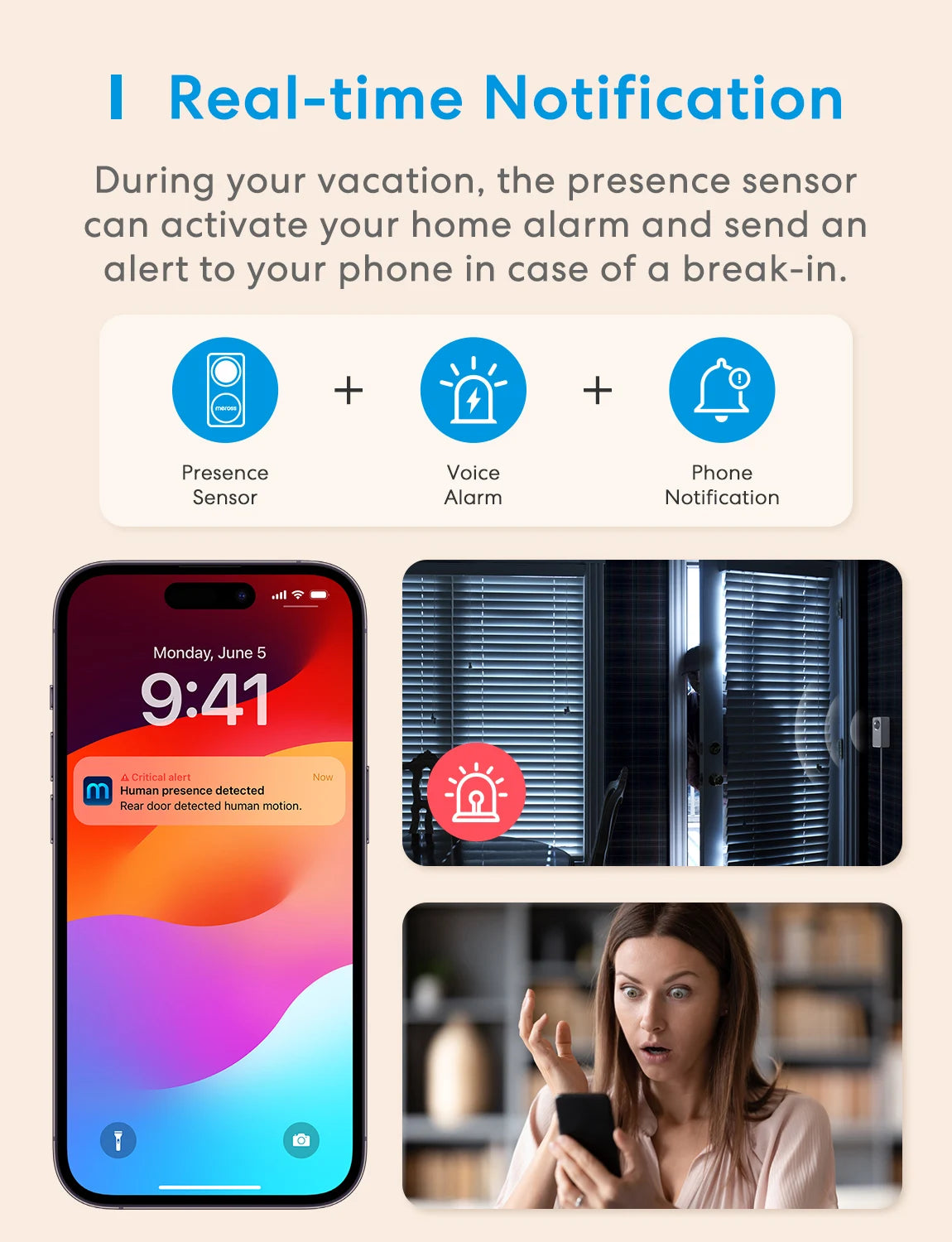 Meross US Matter WiFi Human Presence Sensor – Smart Radar Detector with Luminance & Distance Detection for Smart Homes