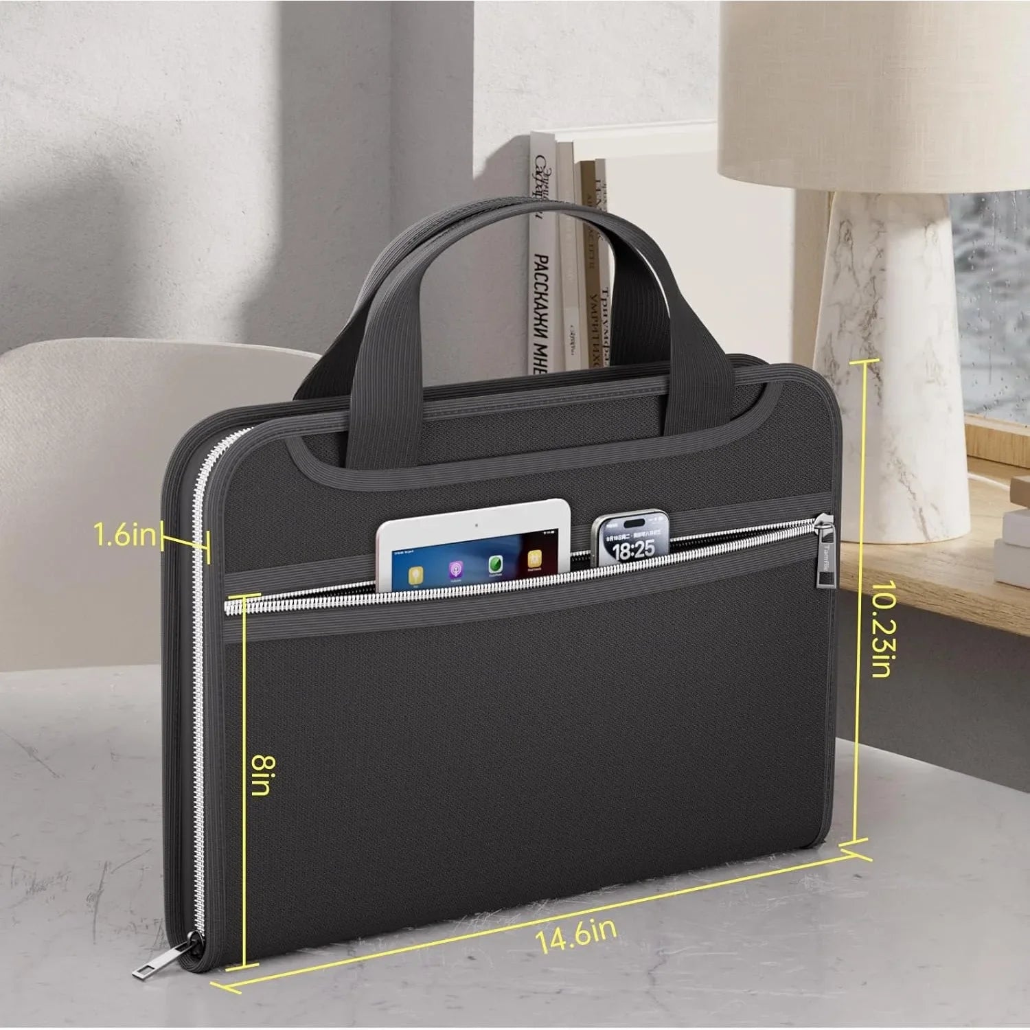 Fireproof File Organizer – 13-Compartment Expanding Folder with Zipper, Handles & Labels 🔥