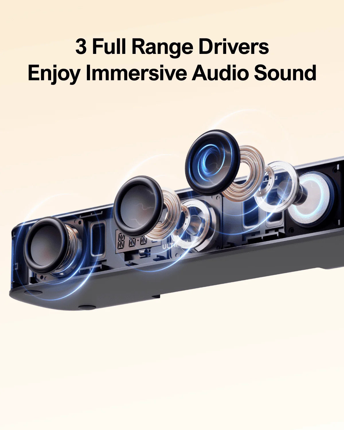 ULTIMEA 7.1ch Virtual Surround Soundbar – 330W Peak Power TV Sound System with Subwoofer, 4 Surround Speakers & App Control