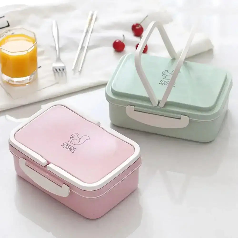 Eco-Wheat Straw Portable Lunch Box – Microwave Safe Bento Food Storage Container for Students & Camping 🍱🌾