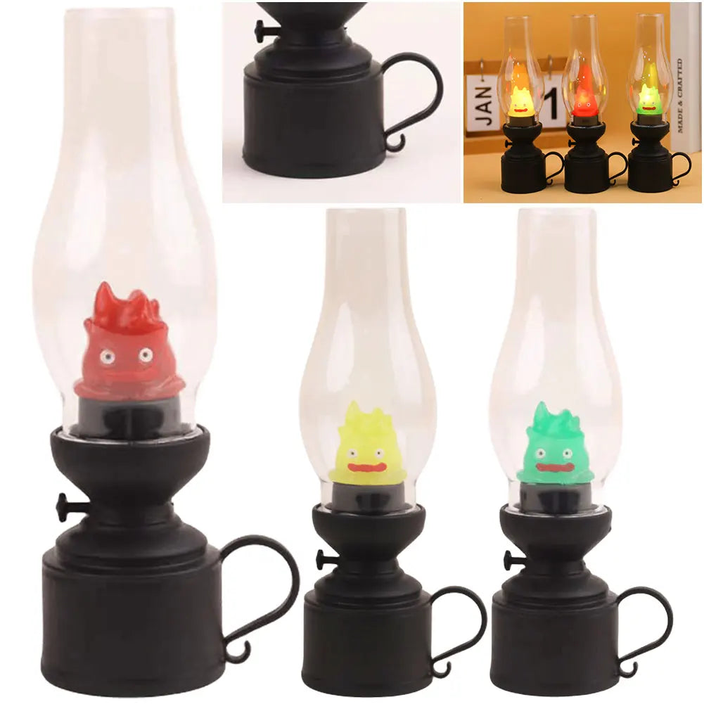 Calcifer Vintage-Style Night Light – Kerosene Lamp with Soft Flame Anime Glow