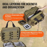 Tactical 2-Pistol Range Bag – Lockable Zipper Case with Pouches for Shooting, Outdoor Training & Secure Firearm Transport