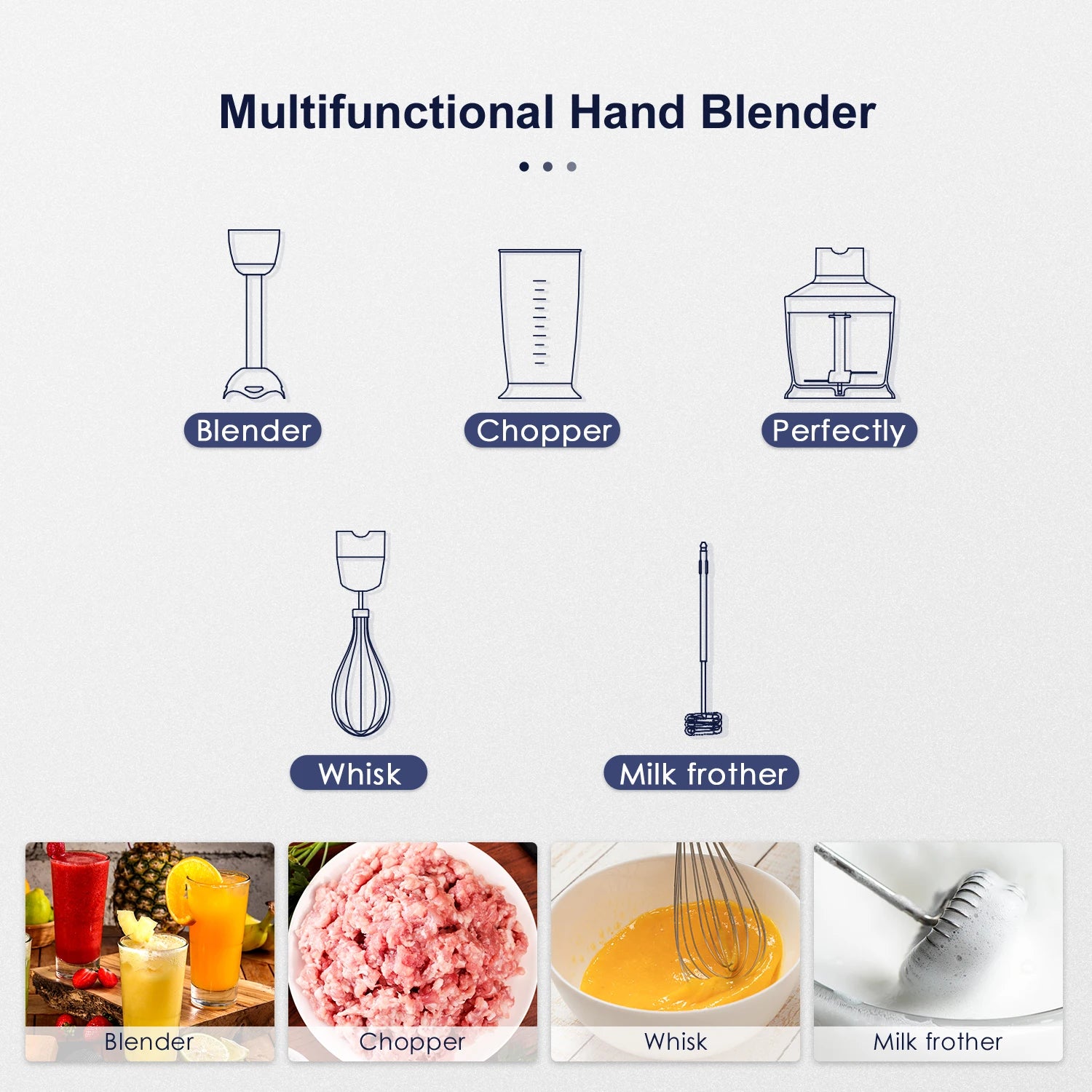 5-in-1 Handheld Immersion Blender – 1000 W Copper Motor, Turbo Mode & Multiple Attachments 🥣✨