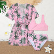 Green Floral Print 3-Piece Bikini Set for Girls (Toddler & Kids)