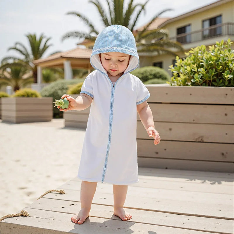 Children’s Hooded Beach Towel – Soft Embroidered Swim Cover-Up for Toddlers, Boys & Girls | Quick-Dry Bathrobe for Pool & Beach
