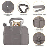 Stylish Shoulder Handbag Pet Carrier – Removable for Small Dogs (Up to 8 lb) & Cats (Up to 11 lb) – Dark Gray