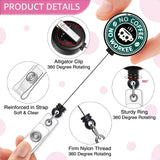 ☕ Funny “No Coffee No Workee” Badge Reel – Retractable Skeleton ID Card Holder with Alligator Clip for Nurses, Doctors & Staff