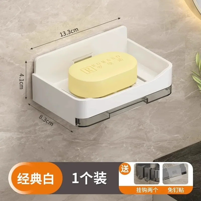 Wall-Mounted Self-Draining Soap Dish – No Water Accumulation Holder for Bathroom & Kitchen