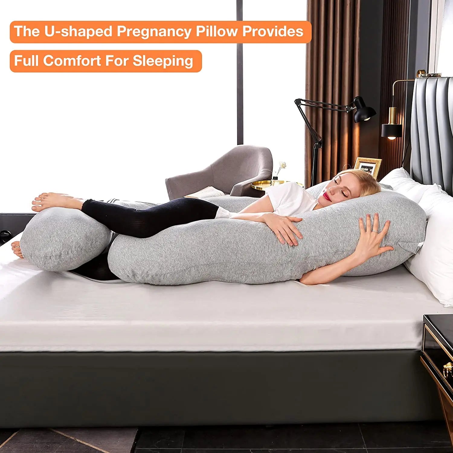 Pregnancy Body Pillow for Sleeping – Large U-Shaped Maternity Pillow for Full Body Support & Comfortable Rest