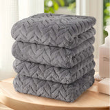Solid Color Towel Set – 4pcs Ultra Soft & Highly Absorbent Towels, 4 Color Options for Bathroom, Kitchen & Daily Home Use