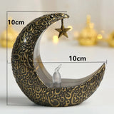 Ramadan Star & Moon LED Candlestick Lamp – Islamic Home Décor for Eid, Allah’s Blessing & Mubarak Nights