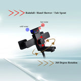 Modern Matte Black Square Rainfall Shower Faucet Set – Wall-Mounted, Single-Handle Mixer, High-Flow 8″ Shower Head