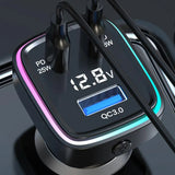3-Port Car Phone Charger – Fast Charging USB-C & Dual USB Adapter with LED Voltage Display for Cars & SUVs
