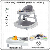 Foldable Adjustable Height Baby Walker with O-Shape Legs & Anti-Rollover Design – 6-18 Months