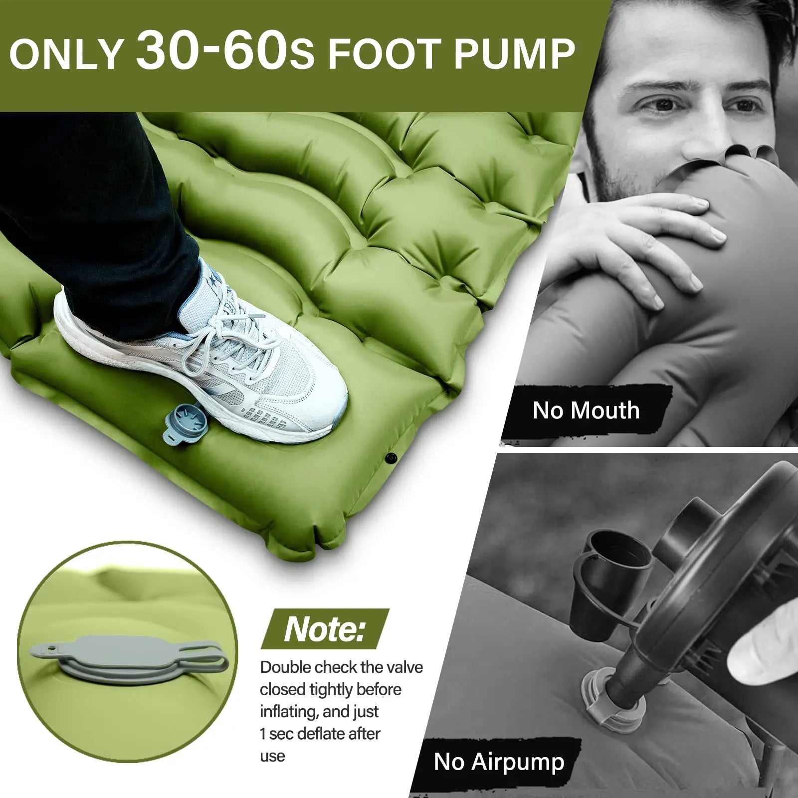 Westtune Ultralight Camping Sleeping Pad – Inflatable Mattress with Built-in Pillow & Foot Pump for Hiking 🏕️💤