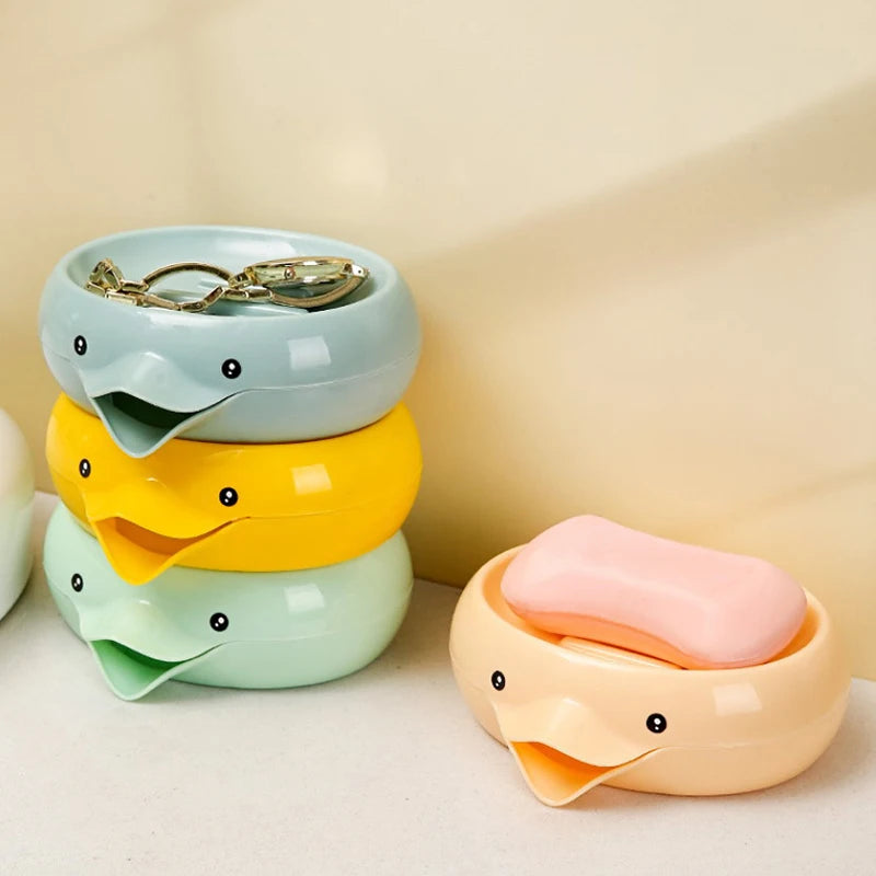 Duck-Shape Self-Draining Double-Layer Soap Dish – Fun & Functional 🦆