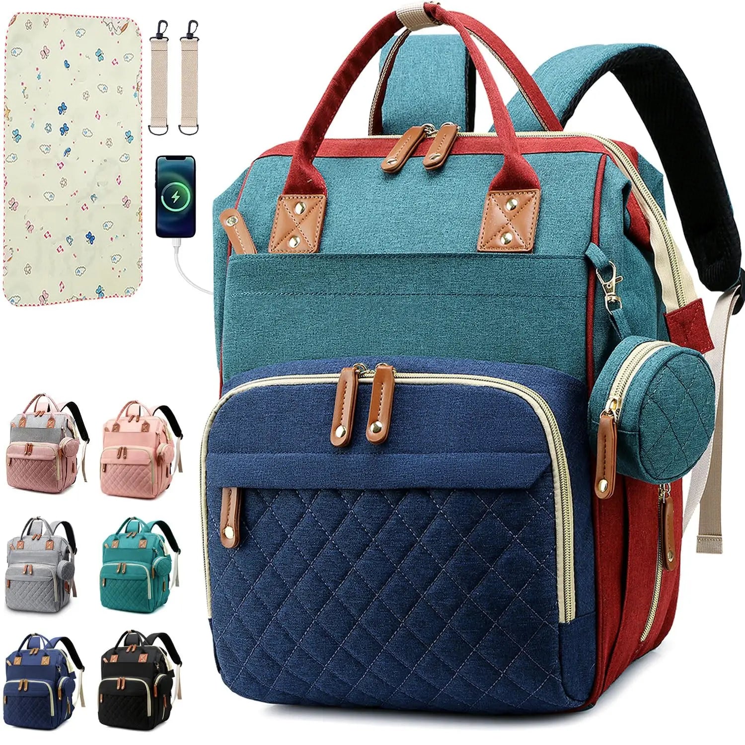Large-Capacity Multifunctional Diaper Bag Backpack – Travel & Nursing Essentials