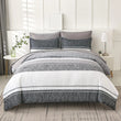 7-Piece Striped Comforter Set – Complete Bedding Ensemble with Comforter, Flat & Fitted Sheet, Pillowcases & Shams