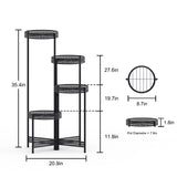 “Metal Flower Pot Rack Plant Stand – 3/4 Tier Garden Planter Corner Shelf for Indoor & Outdoor Storage & Display”